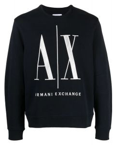 Moletom decote careca com estampa de logo Armani